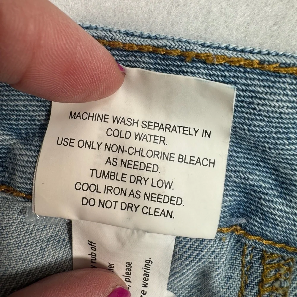 Melville Snap Button Down Mini Denim Jean Skirt Womens Sz 26 Light Wash Preppy